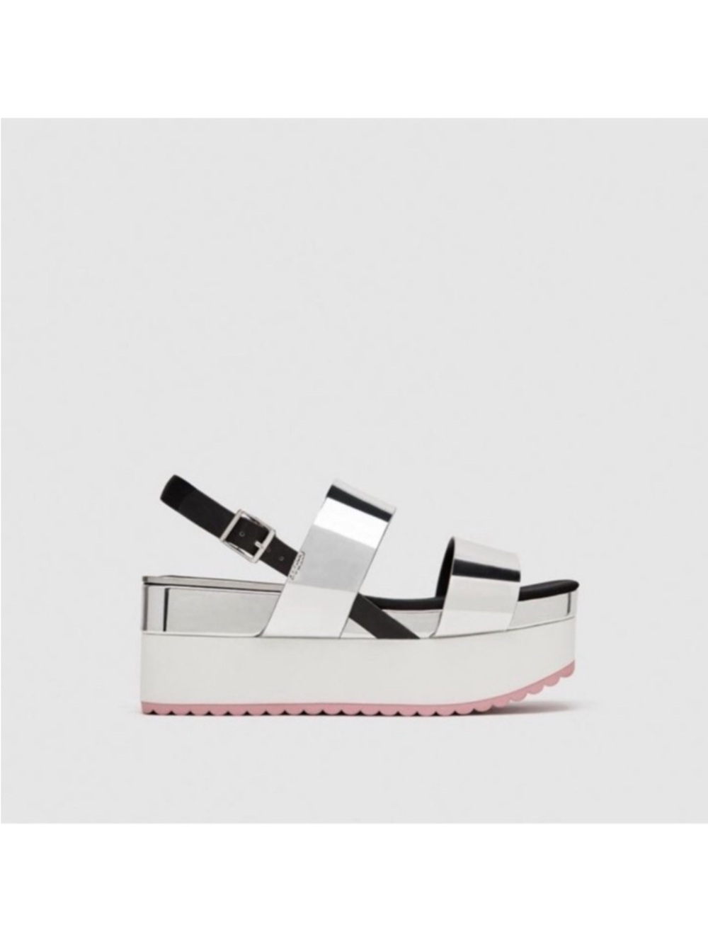 Zara Metallic Platform Sandals - Picture 2 of 7